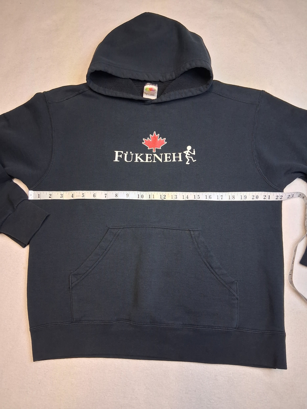 Canadian Fükeneh Black Hooded Sweatshirt with Maple Leaf Logo - Picture 3 of 7